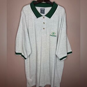 Green Bay Packers Vintage Gray Polo Shirt NWT Men’s XL Football NFL Wisconsin